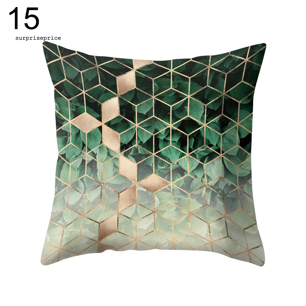 Vỏ gối tựa lưng ghế xe hơi/sofa hình lá/xương rồng/chim hồng hạc mùa hè