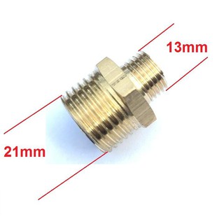 Côn thu ren ngoài 21mm xuống ren ngoài 13mm dùng lắp hệ thống phun sương, tưới rau bằng đồng thau