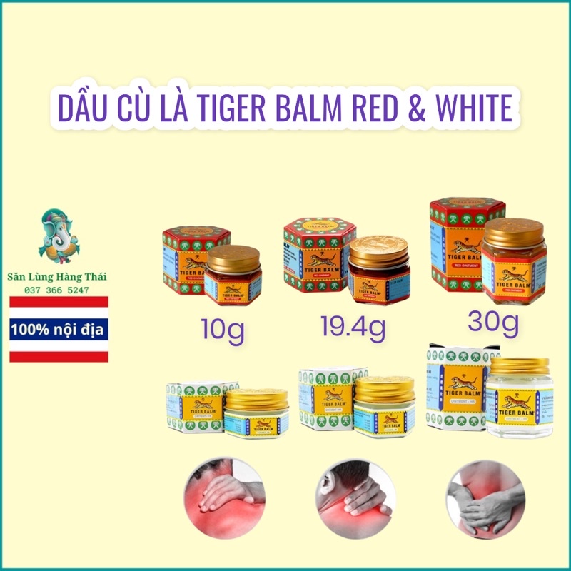 Dầu Cù Là Con Hổ - Cao Tiger Balm White &amp; Red 30 Gram Thái Lan