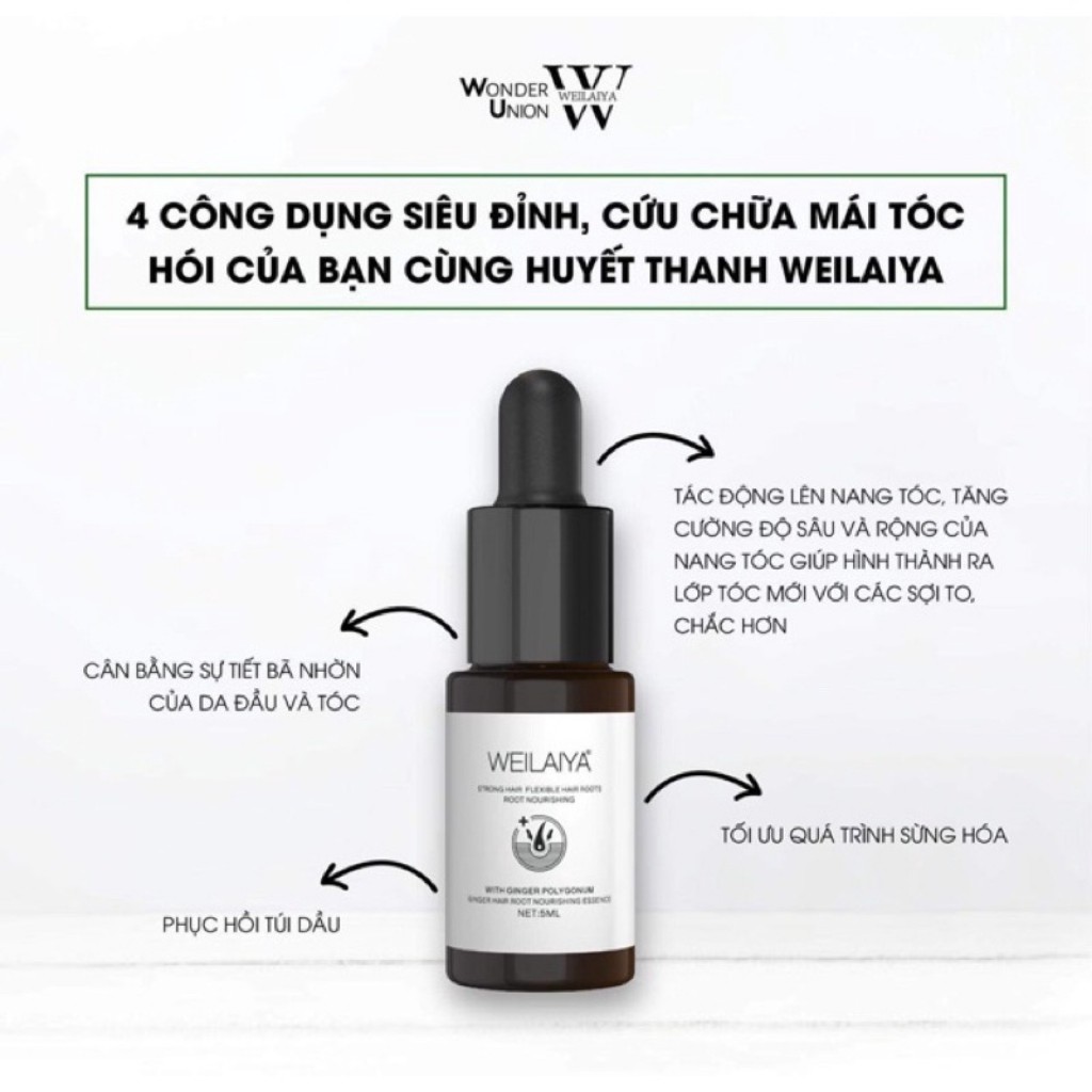 Serum Mọc Tóc, Tinh Chất Dưỡng Tóc, Kích Thích Mọc Nhanh Dài Weilaiya Hộp 8 Chai