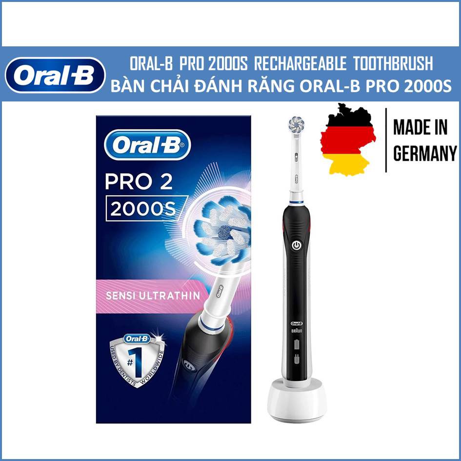 Bàn Chải Đánh Răng Điện Oral-B Pro 2000s - Chăm sóc răng niềng & răng nhạy cảm