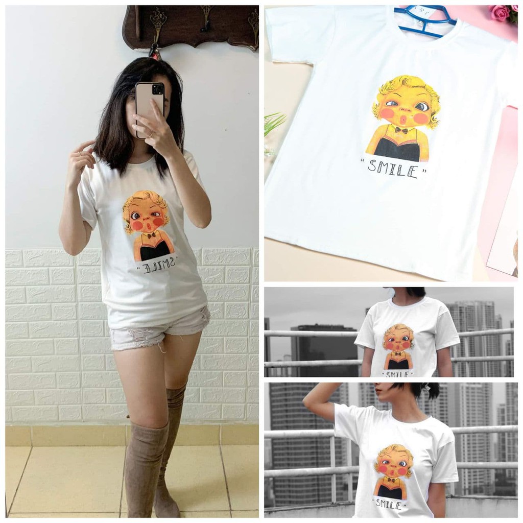 [shopee haul] ÁO THUN SMILE HÀNG THIẾT KẾ 100% COTTON