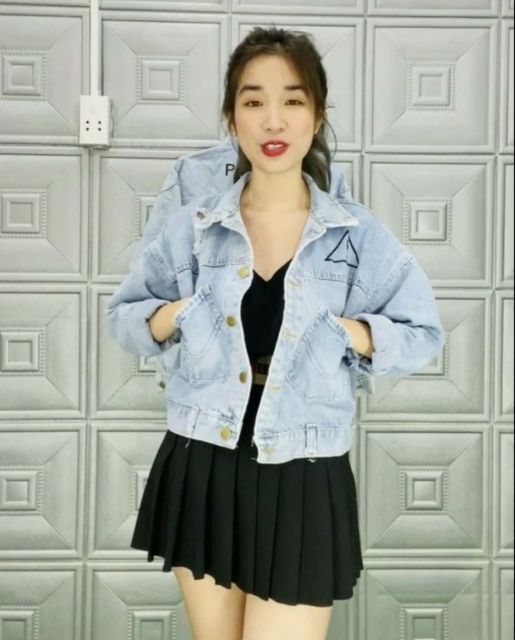 (sỉ) Áo khoác jeans nữ thời trang cao cấp form 58kg mẫu Genoration-Polorom giá rẻ