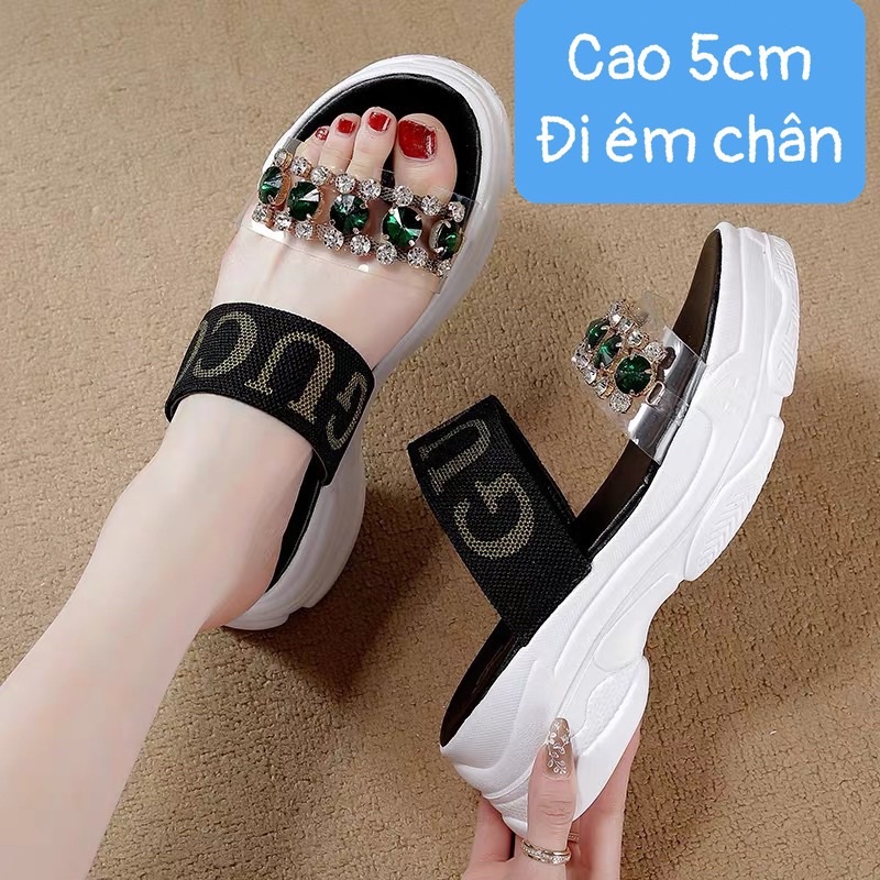 Dép thời trang độn đế 5cm đi êm chân mẫu mới nhất 2022