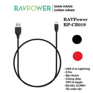 Cáp Sạc Light.ning Cho IPh.one RAVPower dài 0.9M RP-CB019 Có thumbnail