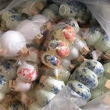 Bộ Bát Giác  gồm 3 Cóng Sứ Cho Chào Mào Siêu Đẹp Cao Cấp - Cóng sứ Chào Mào