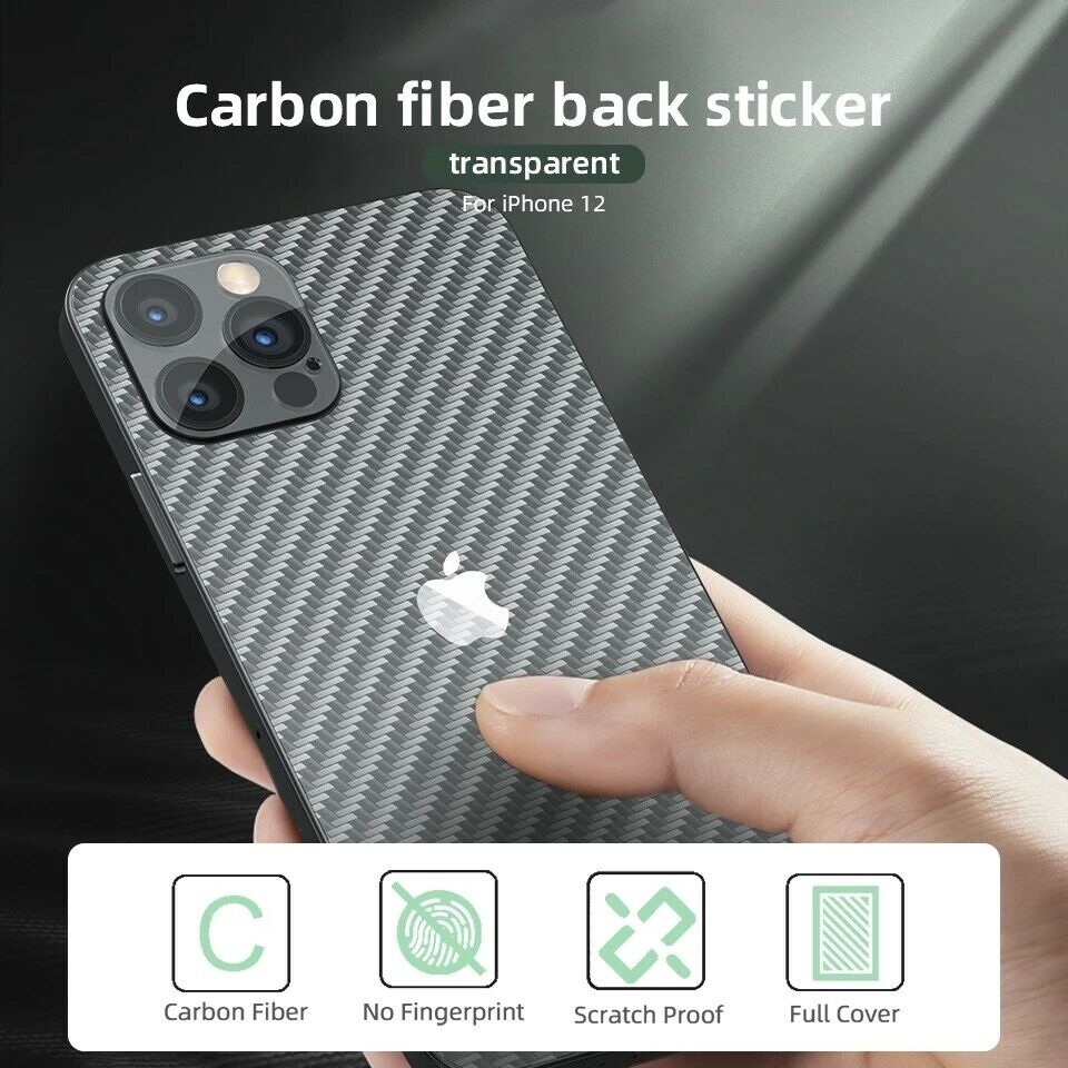 Miếng Dán Lưng Điện Thoại Bằng Sợi Carbon Cho Iphone 12 Mini / Pro / 12 Pro Max