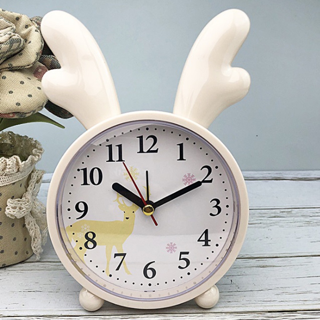 Đồng Hồ Báo Thức Hình Thỏ / Hươu / Nai Dễ Thương Phong Cách Bắc Âu Trang Trí Phòng Ngủ