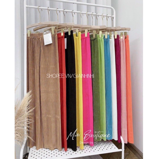 [Mã SKAMFSW175 giảm 10K đơn 50K] Quần suông nhăn dáng dài, Quần ống rộng cạp chun co giãn CS994 - NhiNhi Shop