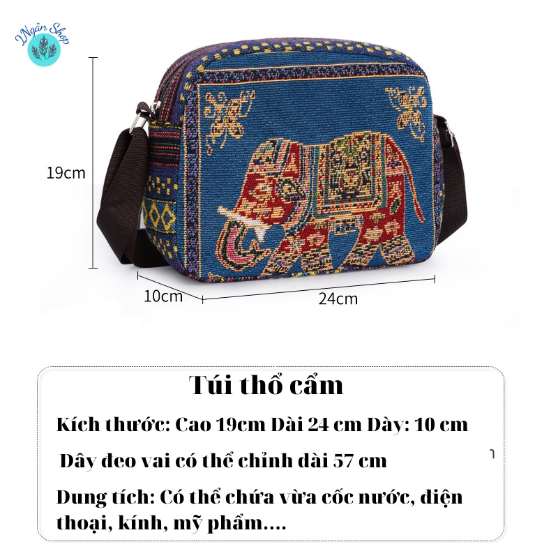 Túi Đeo Vai Thổ Cẩm Thời Trang Phong Cách Mới 2022 2 Ngân Shop -2N013