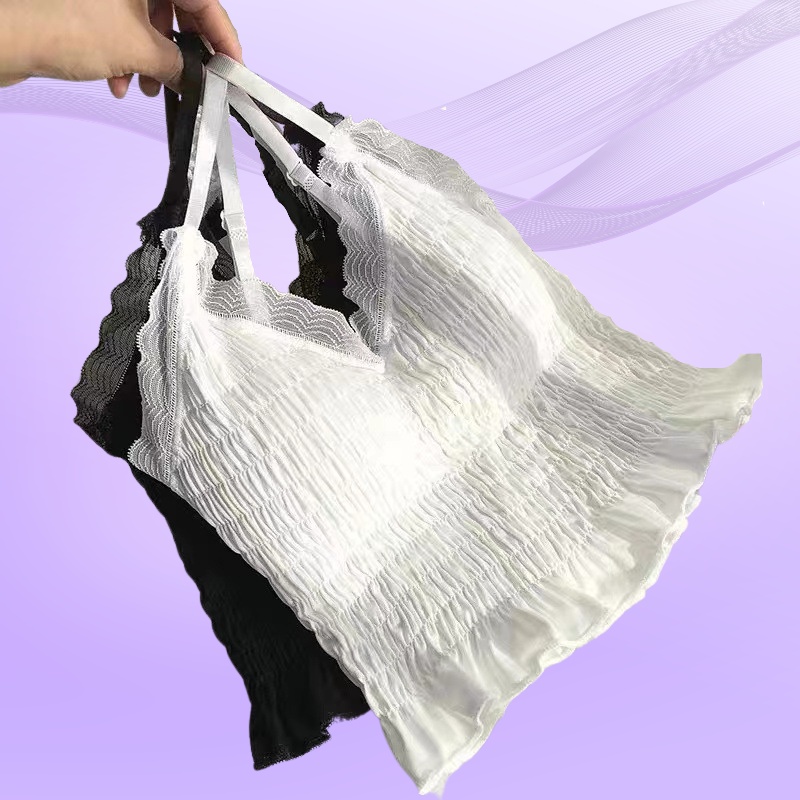 Áo Ngực Cotton Viền Bèo Xinh Xắn Co Dãn Thoải Mái DORIS - 077