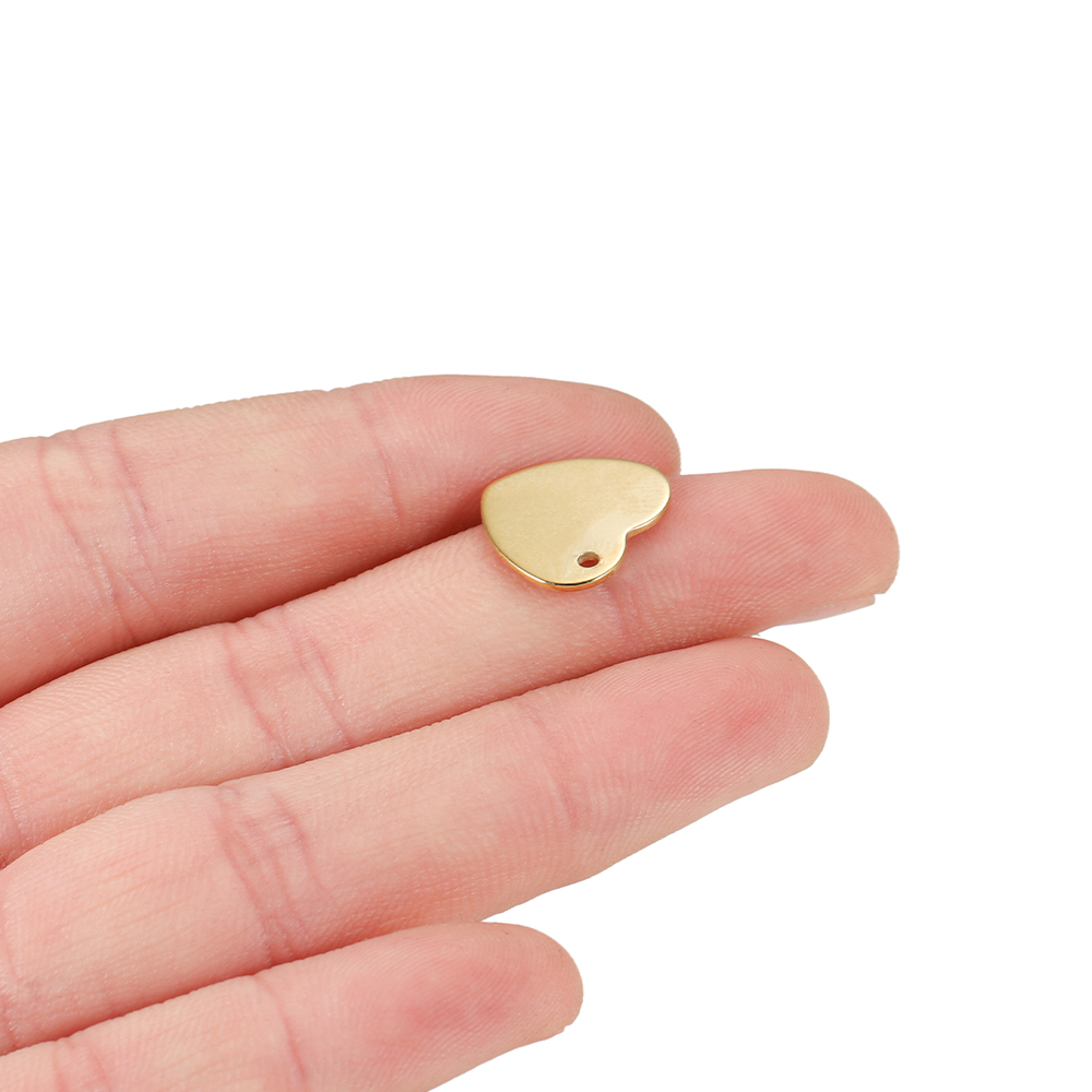 Set 20 mặt dây hình trái tim bằng thép không gỉ làm đồ trang sức thời trang DIY