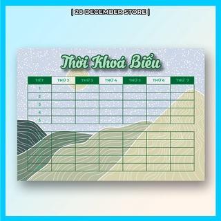 Thời khóa biểu size A6 (Decal dán được) họa tiết dễ thương