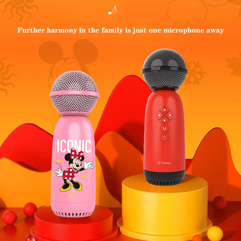 Disney Mickey Mouse Condenser Mic Loa Nghe Nhạc Bluetooth Không Dây Mini Loa Di động Dễ Thương Loa Bluetooth Condenser Mic