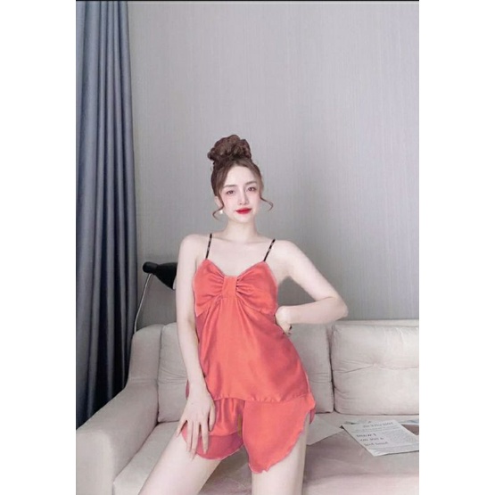 Set Bộ Satin Nữ Hai Dây Mặc Nhà