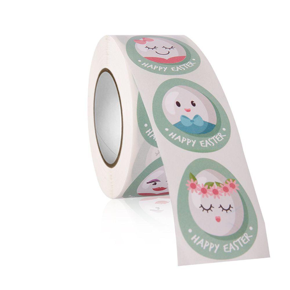 Cuộn 500 Nhãn Dán Trang Trí Bánh Kem In Chữ Happy Easter
