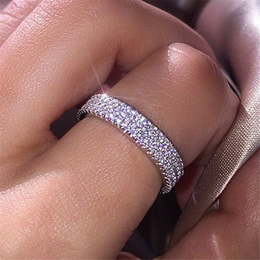 Nhẫn hợp kim đính đá lấp lánh thời trang sang trọng cho nữ