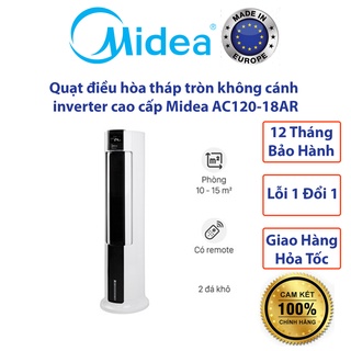 Quạt điều hòa tháp tròn không cánh inverter cao cấp Midea AC120-18AR, bảo hành 12 tháng, lỗi 1 đổi 1