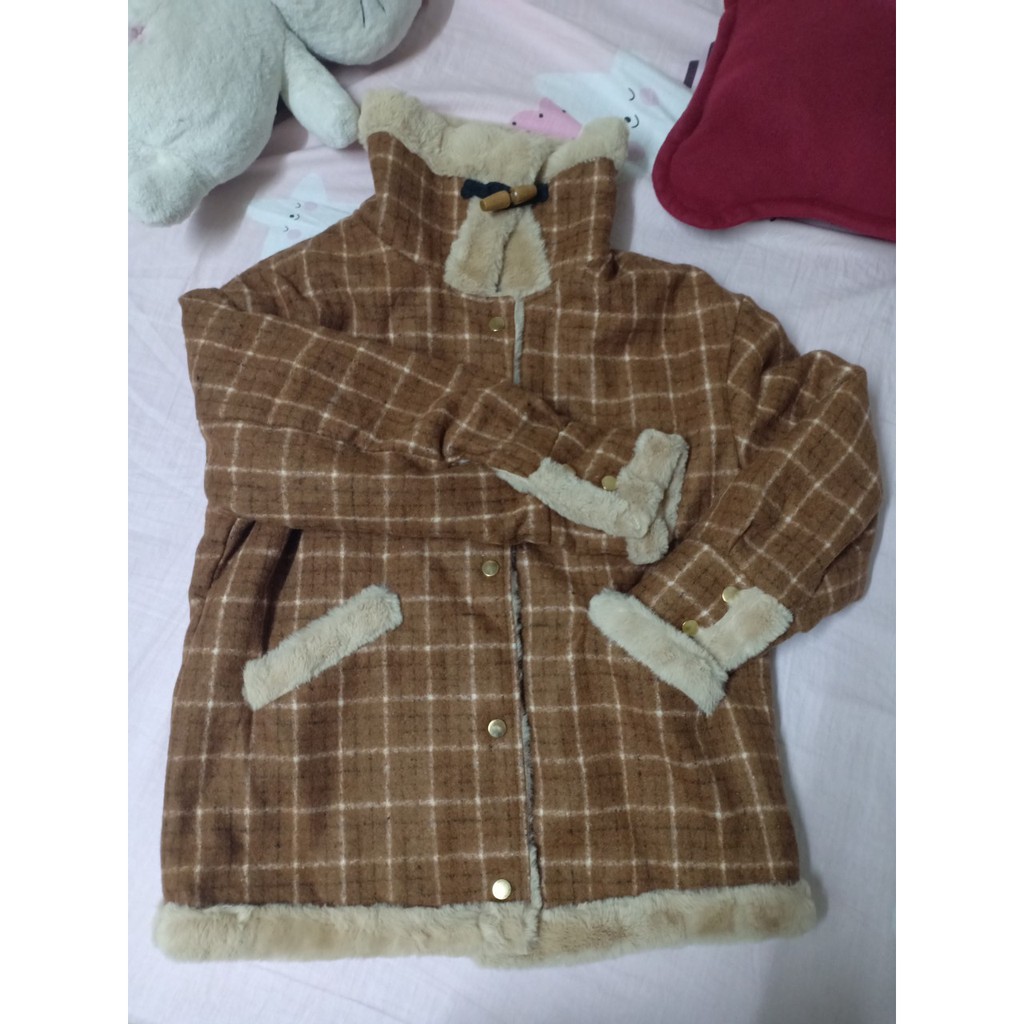 (Hàng Đẹp)Ảnh thật 5 hình cuối.HC017.Áo khoác kẻ caro lông cừu mùa thu đông siêu xinh | BigBuy360 - bigbuy360.vn
