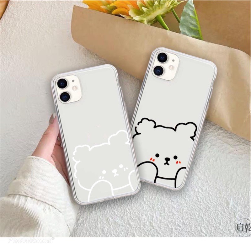 Ốp lưng iphone hình gấu teddy cute viền trong chống ố 5/5s/6/6plus/6s/6splus/7/7plus/8/8plus/x/xs/11/12/pro/max