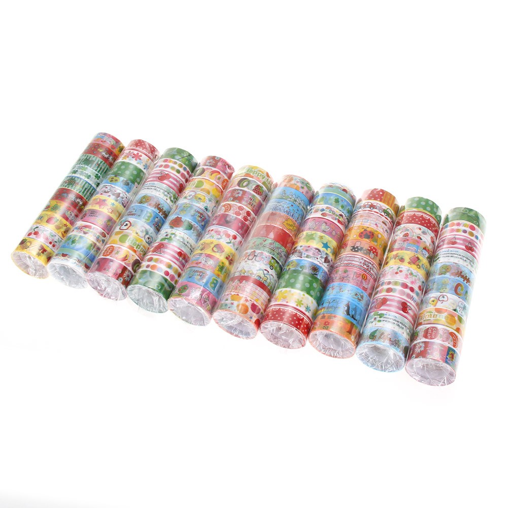 Set 10 cuộn băng keo 1.5cmX2.5m in hình phong cách Nhật Bản
