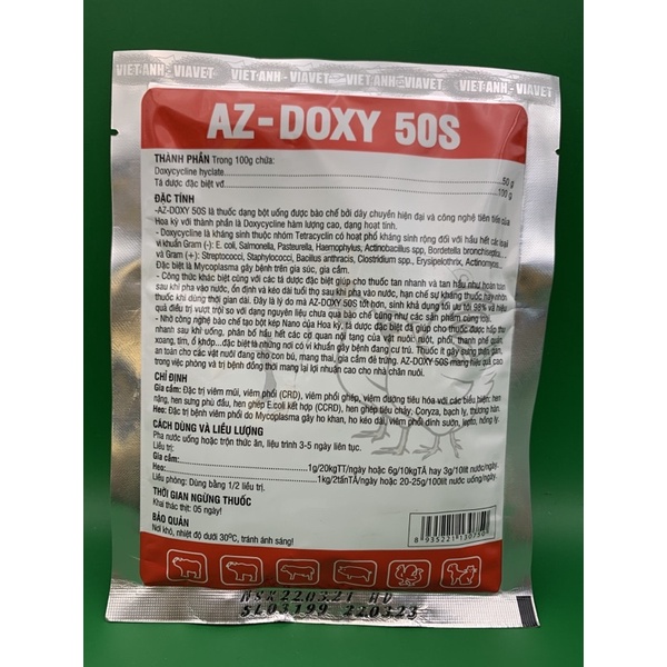 100g DOXY 50S - hen, sưng phù đầu trên gà, vịt, ngan, ngỗng, heo