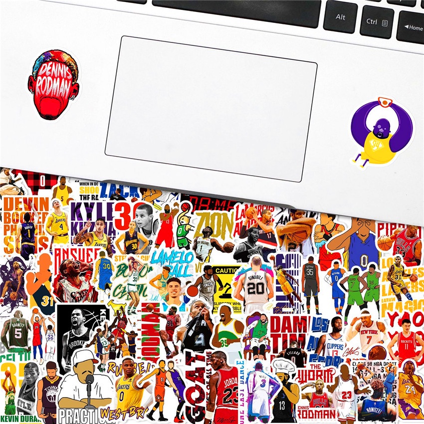 Bộ 100 Cái/Bộ ❉ Sticker Dán Trang Trí Hình Ngôi Sao Bóng Rổ NBA ❉ Sticker Dán Tường Chống Thấm Nước Thời Trang