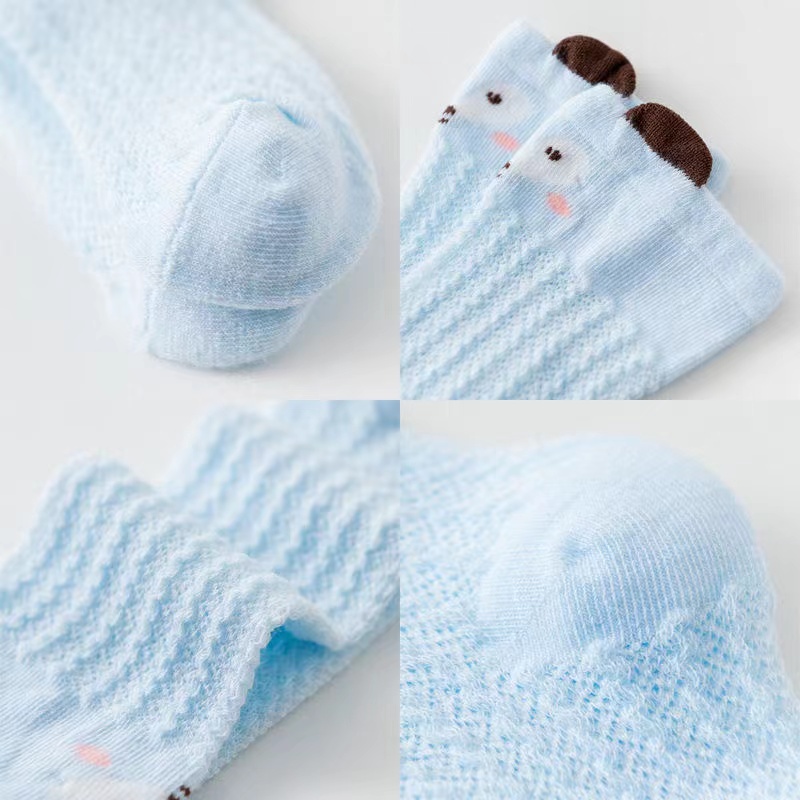 Đôi vớ cotton dài qua gối nhiều màu họa tiết hoạt hình dễ thương cho em bé