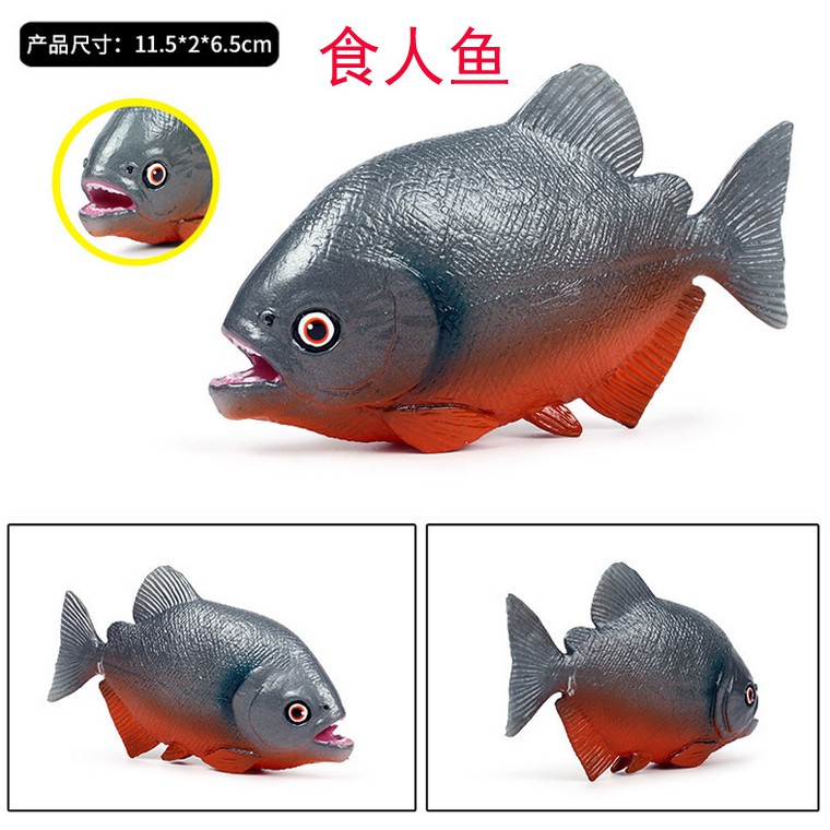 Mô hình cá bass miệng rộng/cá chép vàng/cá giọt nước/cá ăn thịt piranha/ cá hồi/ếch cạn/cá chình đồ chơi độc đáo