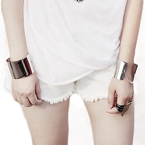 Vòng tay hợp kim màu vàng/bạc cá tính đơn giản cá tính thời trang dành cho nữ