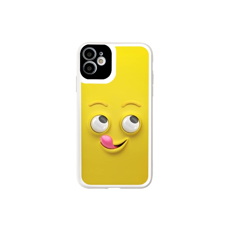 Ốp iphone - Ốp lưng iphone cạnh vuông viền camera Gương mặt hài hước dành cho ip 6 đến 14promax - ng149