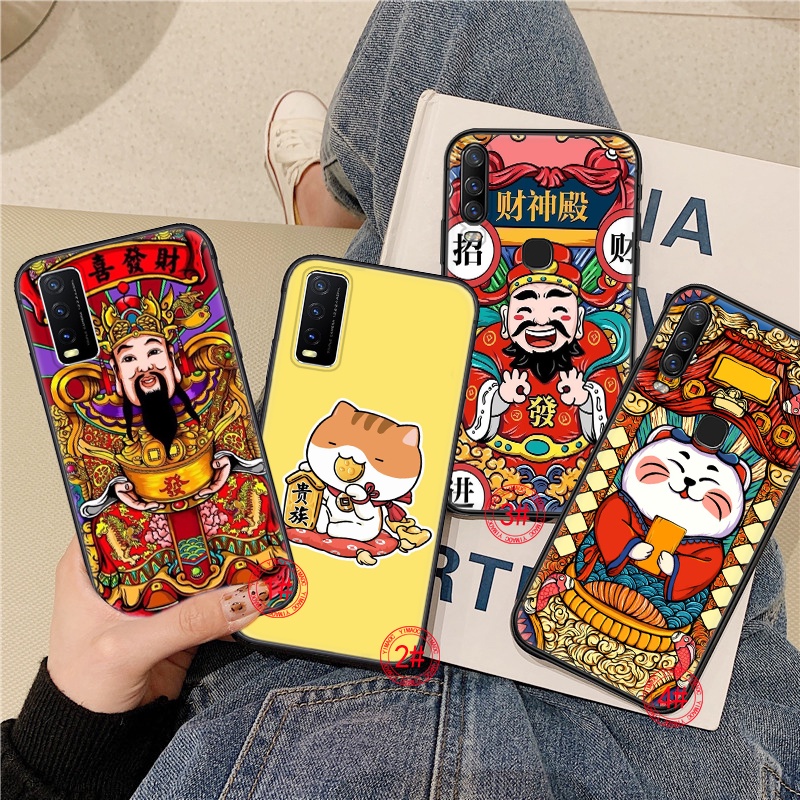 Ốp Điện Thoại Dẻo Họa Tiết Chú Mèo Thần Tài Cho Vivo Y5S Y11 Y11S Y12S Y20i Y20S Y20 Y30 Y17 Y12 Y15 Y19 Y20 Y21 Y33S Y21S 28Q