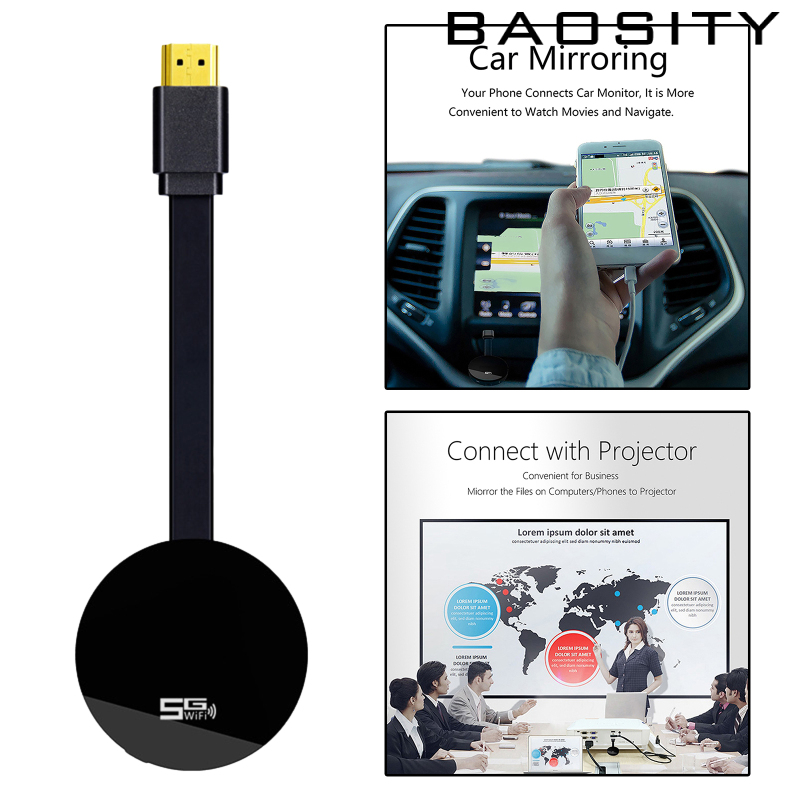 [BAOSITY]5GHz+2.4GHz 1080P HDMI Mirror Screen Wifi Wireless Display Adapter Mirroring