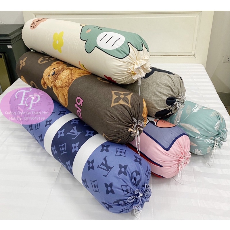 Vỏ + Ruột Gối Ôm Bông Hạt Cao Cấp Vỏ Cotton Poly - Kích Thước : 35cm x 100cm Được Chọn Mẫu