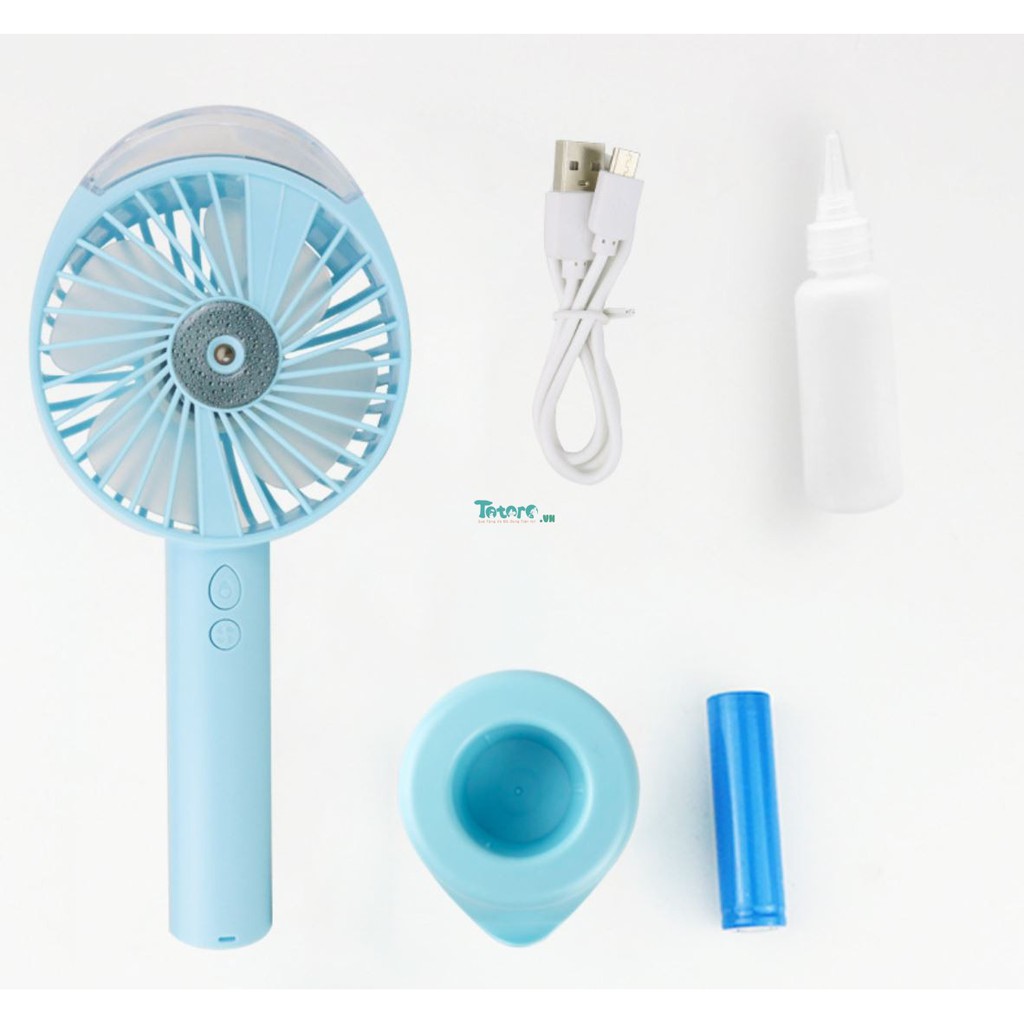 QUẠT PHUN SƯƠNG CẦM TAY ĐỂ BÀN - Quạt Mini Tích Điện Phun Sương Hơi Nước Tạo Ẩm 800mAH - Hàng Cao Cấp Chất Lượng | BigBuy360 - bigbuy360.vn