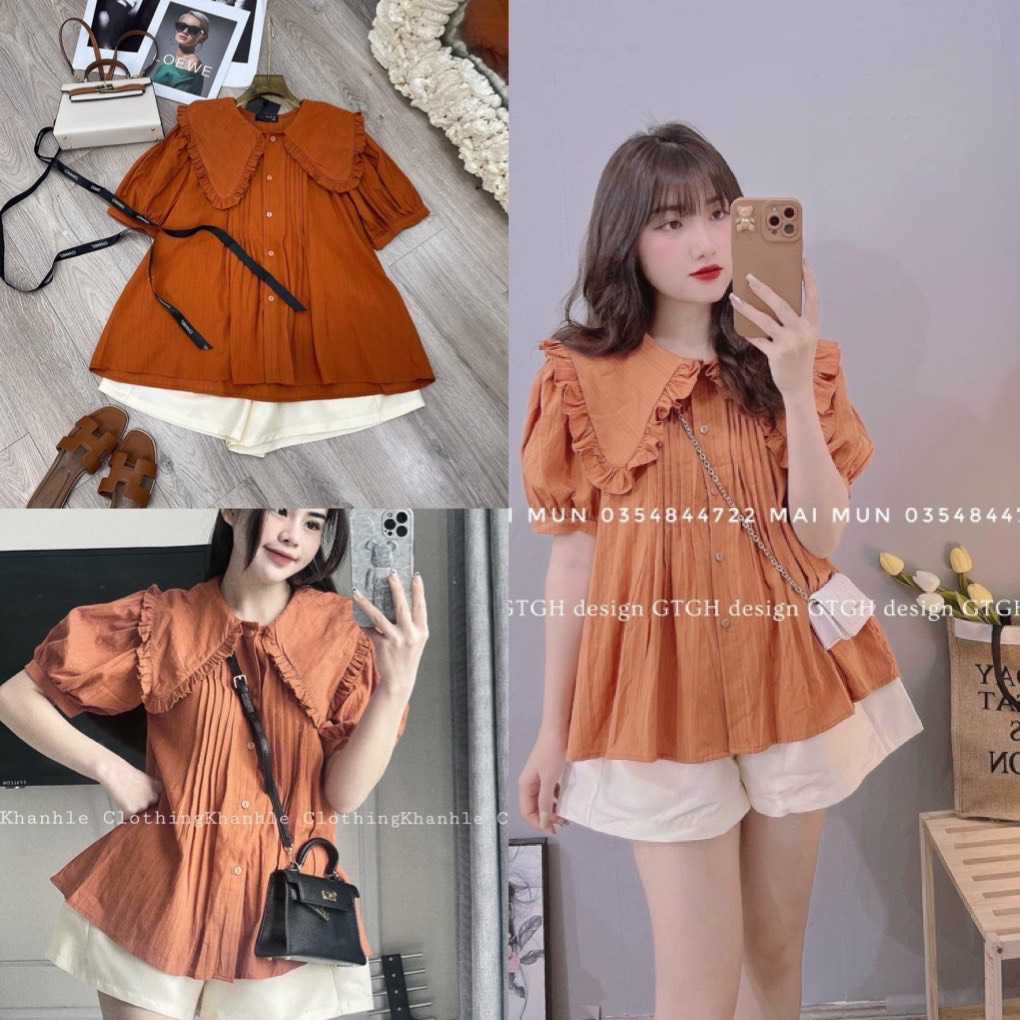 Sét đũi áo cổ nhọn xếp ly ngực hàng Thiết kế cao cấp loại 1