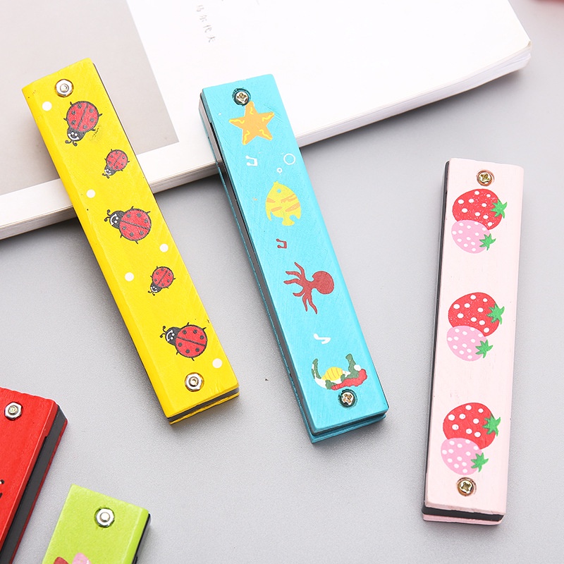Kèn Harmonica 16 lỗ - Đồ chơi âm nhạc Bằng Gỗ Cho Bé