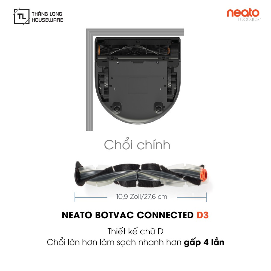 Robot hút bụi NEATO BOTVAC D3 CONNECTED - Hàng chính hãng Bảo hành 24 tháng 1 đổi 1