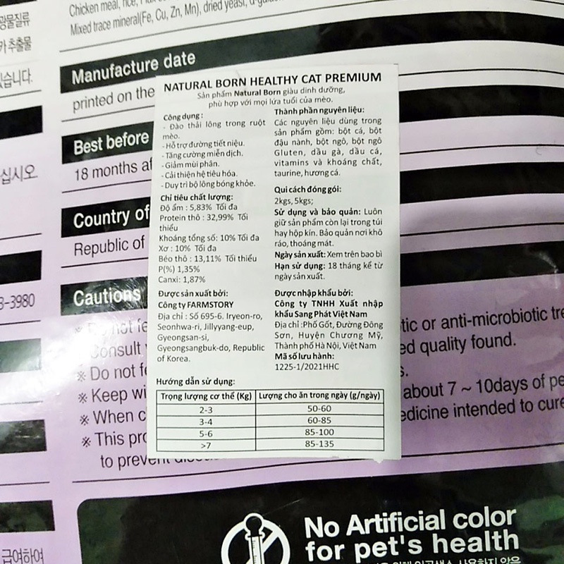 Hạt Thức Ăn Cho Mèo Natural Born Bao Hãng 5kg Thay Thế Catsrang Độ Ngon Tương Đương, Mượt Lông - Bobo Pet Shop Hà Nội