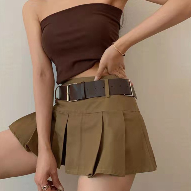 Chân Váy Chữ A Lưng Cao Xếp Ly Thời Trang Cho Nữ