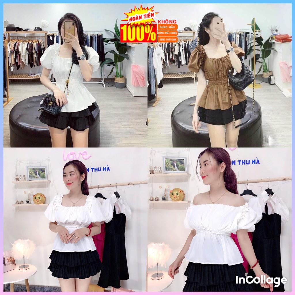 [ Kèm video sp + Ảnh ] Áo kiểu tay bồng  nữ bo eo hàng loại 1