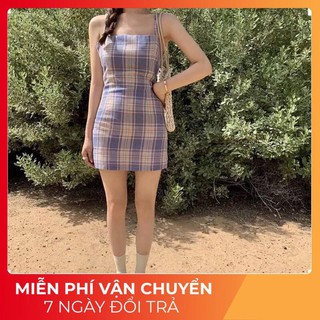 Váy 2 dây kẻ caro cực xinh