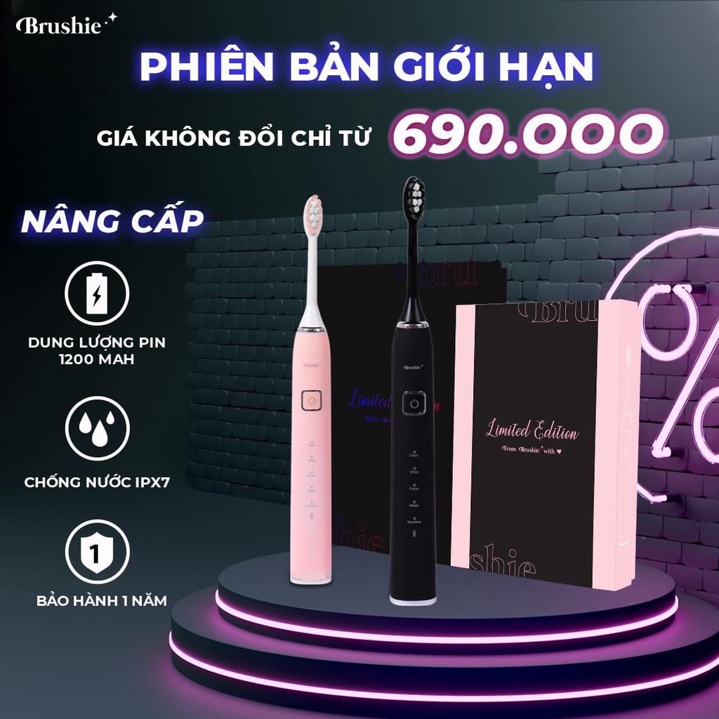 (Bản limited)Bàn chải tích hợp máy rửa mặt brushie với 5 chế độ linh hoạt