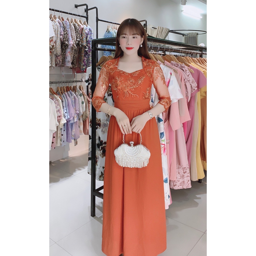 Đầm dạ hội thiết kế DORI hoa voan lụa cao cấp ĐẸP MÊ LY DV036