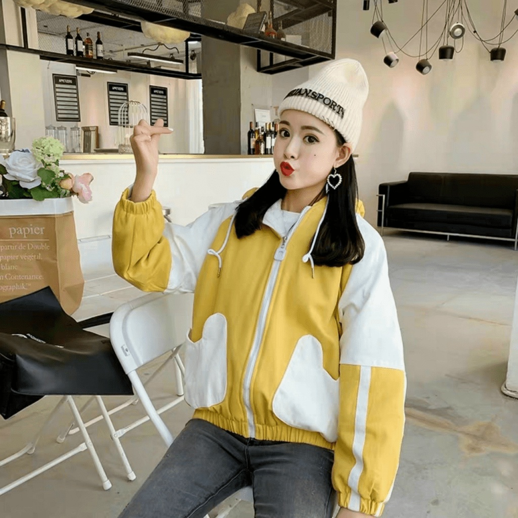 Áo Khoác Dù Nữ Nón Lớn Phối 2 Tai Thỏ, Túi Sỏ Sành Điệu Độc Đáo TP028 [NewUnisex]