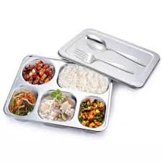 (PHÁ GIÁ) KHAY CƠM INOX 5 NGĂN CAO CẤP