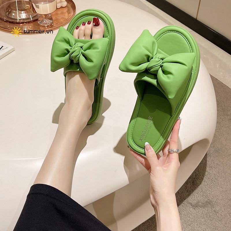 Dép Sandal Đế Mềm Đính Nơ Thời Trang Mùa Hè 2022 Cho Nữ