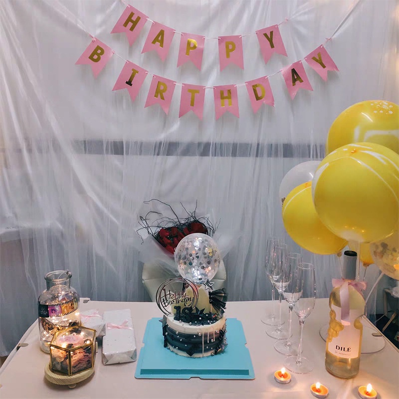 Dây Cờ Đuôi Cá Treo Tường Trang Trí Sinh Nhật