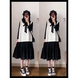 VÁY Nơ TAY BỒNG  ULZZANG