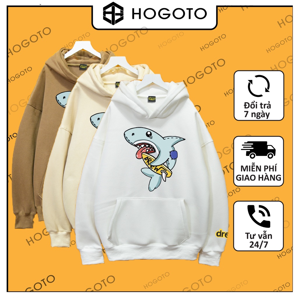 Áo nỉ Hoodie Drew CÁ MẬP Hogoto shop , Áo hoodie nam nữ nỉ bông cotton